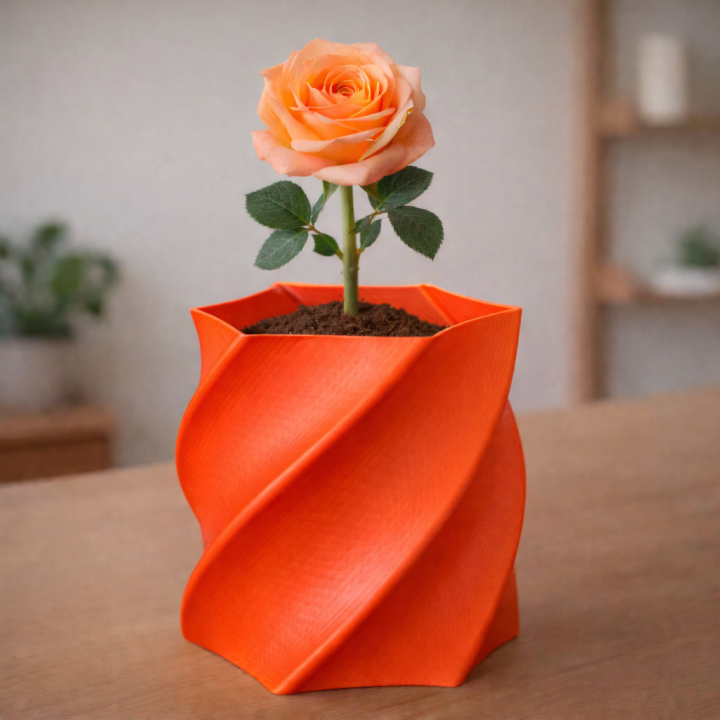 6 Sided Spiral Vase