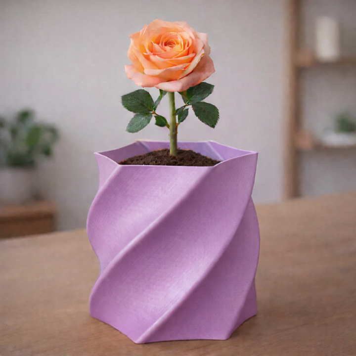 6 Sided Spiral Vase