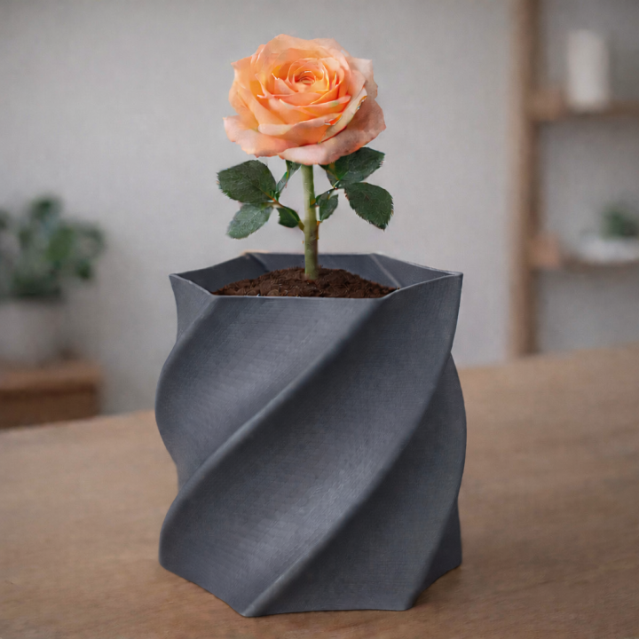 6 Sided Spiral Vase